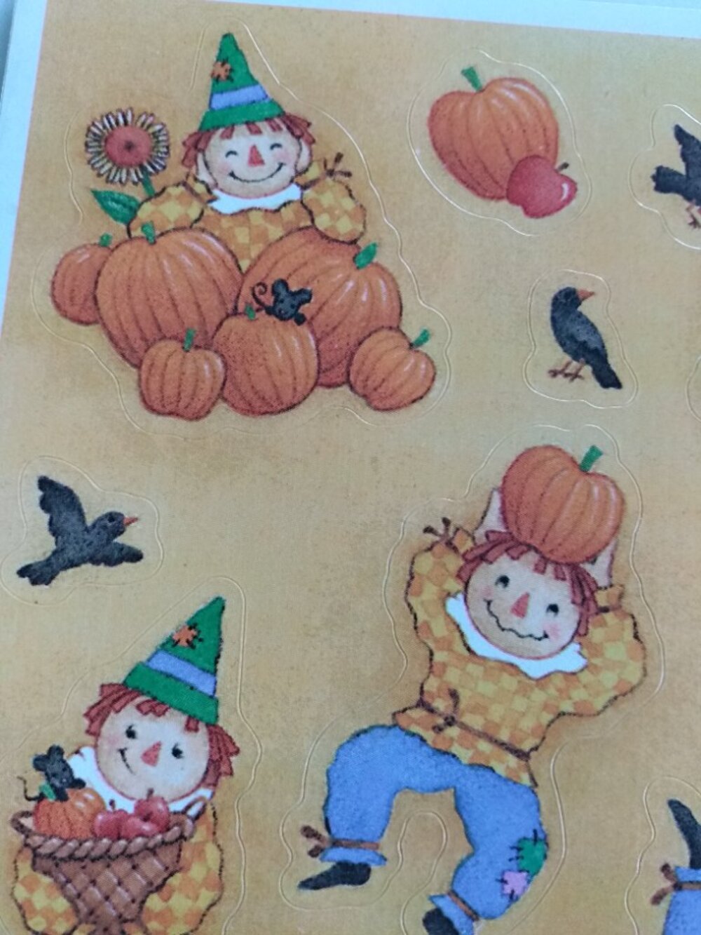 Vintage 90s Halloween Stickers Hallmark Valentine's Day, Pumpkins and Scarecrows - Picture 12 of 16